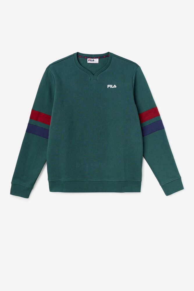 Fila Sweatshirt Herre Grøn Faneel Crew CAB-235784